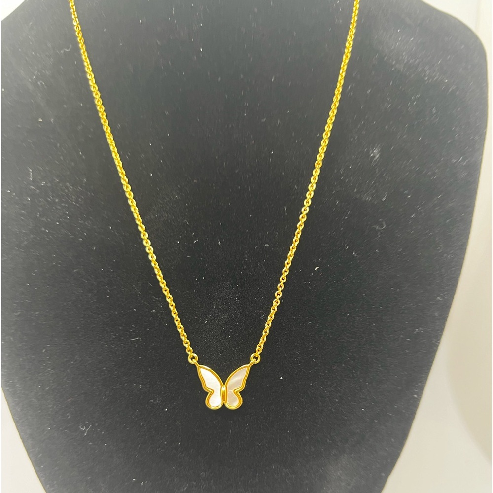 NWT Kate Spade Mother of Pearl Butterfly Necklace - Picture 1 of 4